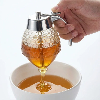 MVCOM® HoneyFlow No-Drip Dispenser - Food-Grade Syrup & Honey Container with Controlled Flow Lever
